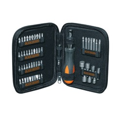 BLACK+DECKER - FR 56 Piece Ratchet Screwdriver Screwdriving Bits and Nutdriver Set - A7104