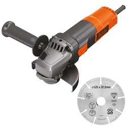 BLACK+DECKER - 900W 125mm Small Angle Grinder with Diamond Disc - BEG220A1