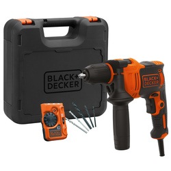 BLACK+DECKER - 710W Hammer Drill with 5 Accessories Pipe  Wire Detector in Kitbox - BEH710KDA5