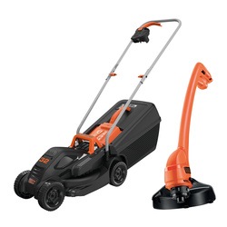 BLACK+DECKER - 32cm Electric Rotary Mower 1000W with GL250 Strimmer Grass Trimmer - BEMW351GL2