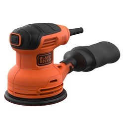 BLACK+DECKER - Ponceuse excentrique filaire  230W  125mm  1 abrasif  Livre avec un sac de collection des poussires - BEW210