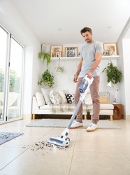 BLACK+DECKER - Aspirateur balai multifonction  144V 20 Ah  2 vitesses  26 AirWatts  Contrle automatique de la puissance  Filtration Cyclonique  Autonomie 38 min  500 ml  Batterie intgre - BHFEA420J