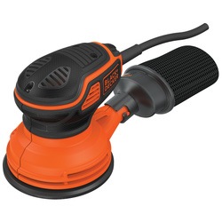 BLACK+DECKER - Ponceuse excentrique filaire  240 W    125mm  Fixation rapide  Interrupteur paume  Sac daspirateur - KA199