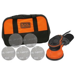 BLACK+DECKER - FR 240W Paddle Switch Random Orbit Sander with 5 sanding sheets and storage bag - KA199SA