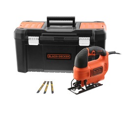 BLACK+DECKER - 520W Jigsaw with Variable Speed  Pendulum Action With 3 Blades in Toolbox - KS701PE3K