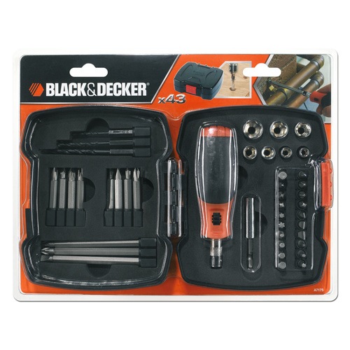 BLACK+DECKER - 43 Piece Ratchet  Socket Set - A7175