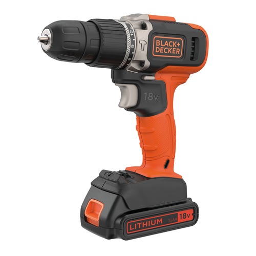 BLACK+DECKER - 18V Lithiumion 2 Speed Hammer Drill with 1x 15Ah Battery and 400mA Charger - BCD003C1