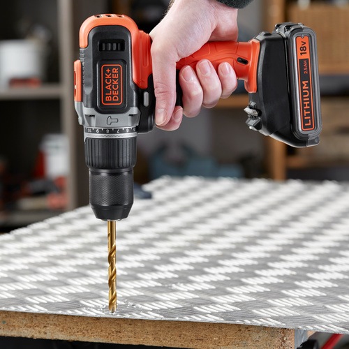 BLACK+DECKER - 18V Lithiumion 2 Speed Hammer Drill with 1x 20Ah  1x 40Ah Batteries and 1A Charger - BCD003MEM2K