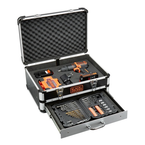 BLACK+DECKER - 18V Hammer Drill with 2 Batteries and 80 Accessories in Flight case - BDC718AS2F
