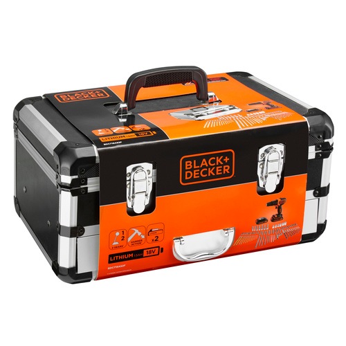 BLACK+DECKER - 18V Hammer Drill with 2 Batteries and 80 Accessories in Flight case - BDC718AS2F