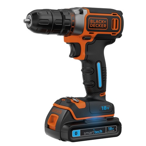 BLACK+DECKER - 18V Lithiumion smart tech Drill Driver with 400mA charger and Kit Box - BDCDC18KST