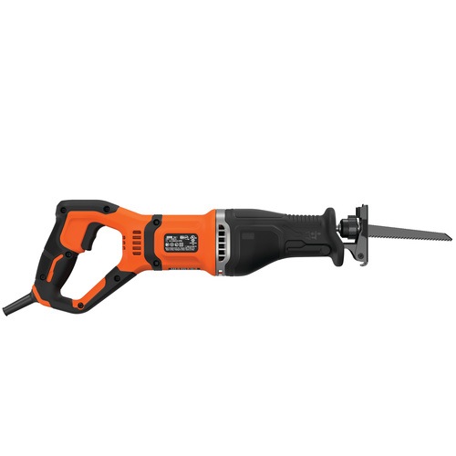 BLACK+DECKER - 750W Corded Reciprocating Saw with Branch Holder and 2x Blades in Kit Box - BES301K