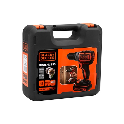 BLACK+DECKER - PerceuseVisseuse 18V  2 batteries   Chargeur rapide - BL186K1B