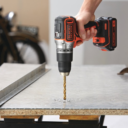 BLACK+DECKER - 18V Lithiumion Brushless 2 Gear Cordless Hammer Drill without battery and charger - BL188N