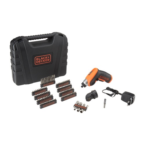 BLACK+DECKER - 36V Lithiumion Screwdriver with rightangled attachment 98 accessories and kitbox - CS3652LKA