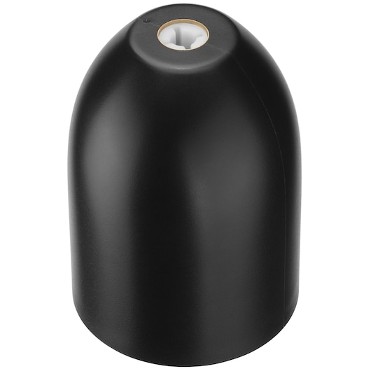 BLACKDECKER BCKM1016KSR black cylindrical kitchen appliance accessory, top view, on white background.