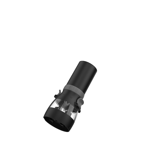 A close-up image of a BLACK+DECKER photography accessory with a cylindrical black and transparent design, shown isolated on a white background.
