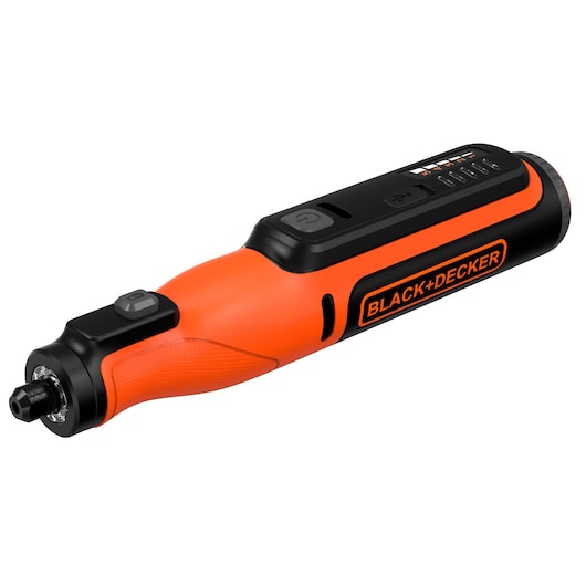 Outil de précision 7,2V 1,5 Ah - Polir, coupeur, meuler, graver, creuser, poncer…, 5 vitesses, 3500 à 29500 trs/min, LED - 1 coffret, 53 accessoires, 1 câble de charge - BLACK+DECKER, BCRT8IK-XJ