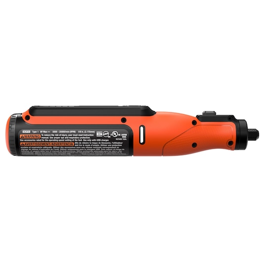 Outil de précision 7,2V 1,5 Ah - Polir, coupeur, meuler, graver, creuser, poncer…, 5 vitesses, 3500 à 29500 trs/min, LED - 1 coffret, 53 accessoires, 1 câble de charge - BLACK+DECKER, BCRT8IK-XJ