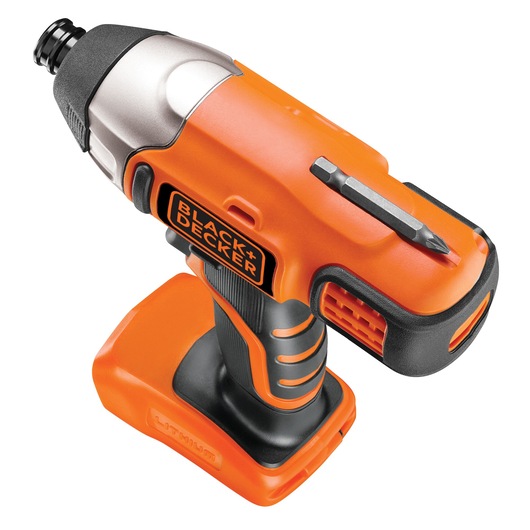 Visseuse à chocs 18V - 155Nm, vitesse variable 3000 trs/min, porte-outil hexagonal 6,35 mm - 1 embout de vissage, Sans batterie ni chargeur - BLACK+DECKER, BDCIM18N-XJ