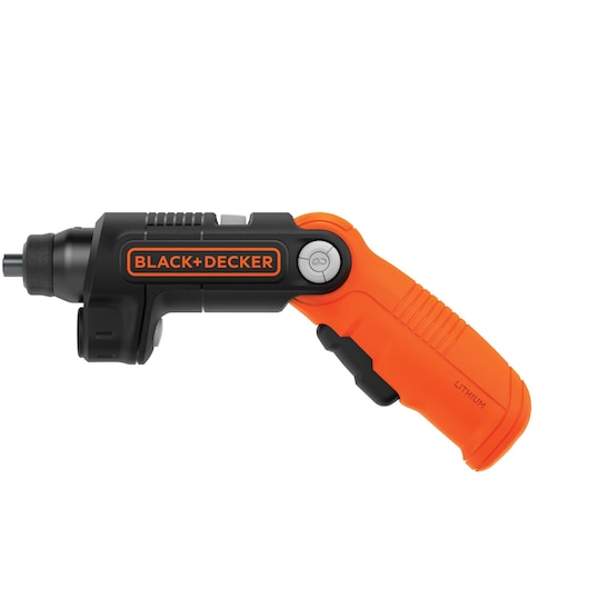 BLACK+DECKER BDCSFL20C cordless orange and black screwdriver, side view, white background.