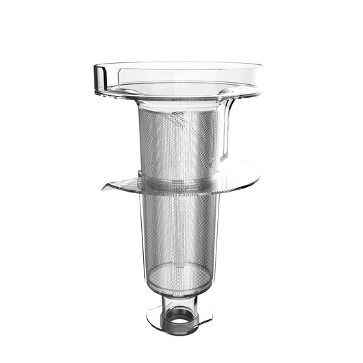 BLACK+DECKER BHFEV182B vacuum cleaner metal mesh filter, side angle on white background.
