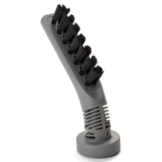 BLACKDECKER BHSM15FX10 accessory brush with black bristles, grey plastic base, side angle on white background.
