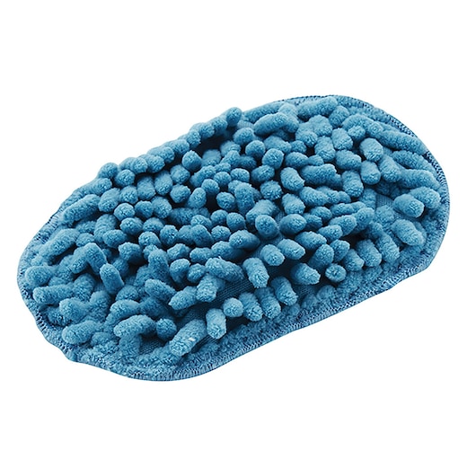 BLACKDECKER BHSM1615DSG blue chenille cleaning pad, oval, product photo on white background.