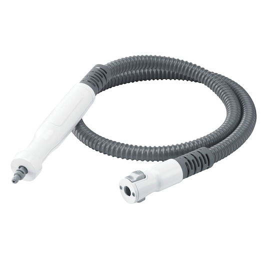 BLACKDECKER BHSM168D replacement flexible hose, white and gray, photographed on white background