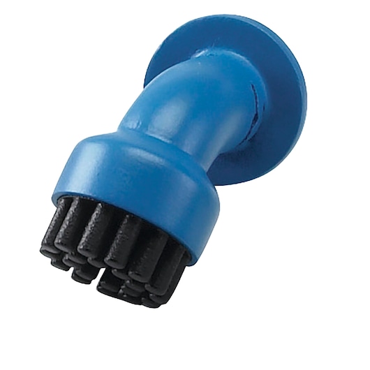 BLACKDECKER BHSM168D blue and black round brush attachment for steam cleaner, close-up on white background.