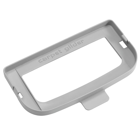BLACKDECKER BHSM168D carpet glider accessory, light gray plastic, top angle, on white background.