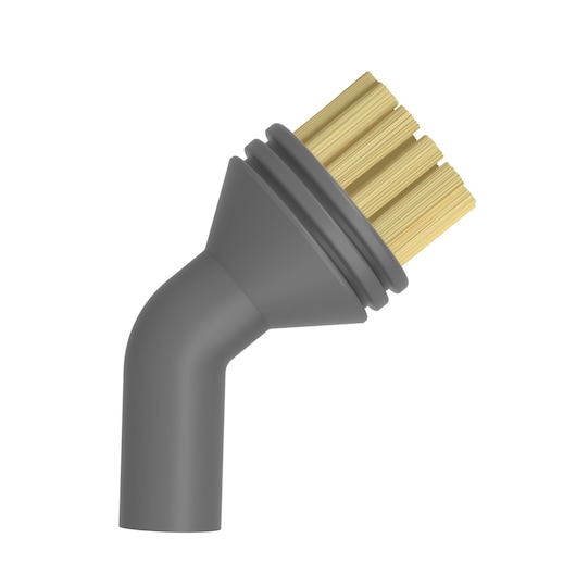 BLACKDECKER BHSMP2314 gray angled brush head with yellow bristles, product side view on white background.