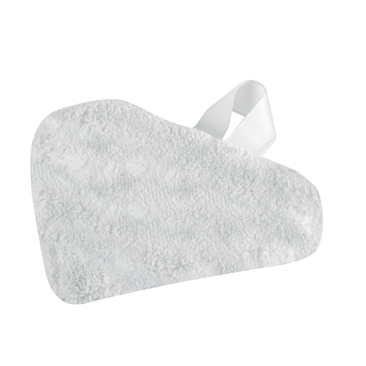BLACKDECKER FSM1630 white microfiber steam mop pad top angle on white background.