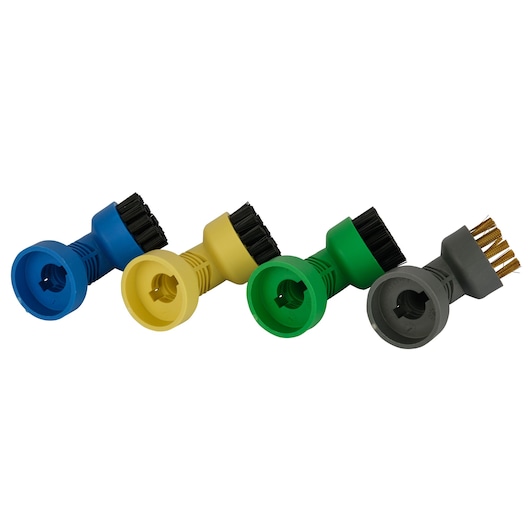 BLACKDECKER FSMH21A multi-colored replacement brush heads for steam cleaner, front angle on white background.