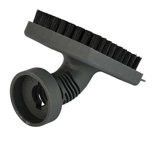BLACKDECKER FSMH21A steam cleaner brush attachment, black, product angle on white background.