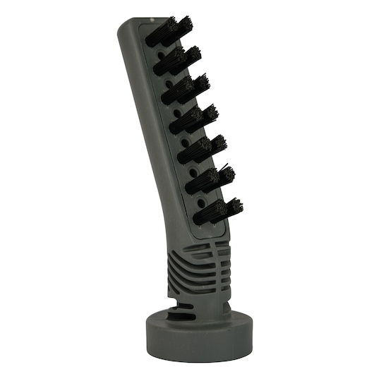 BLACKDECKER FSMH21A steam cleaner accessory brush with black bristles, upright on white background.