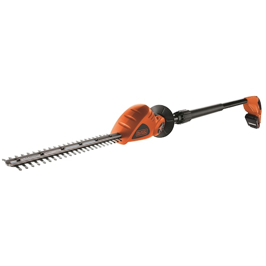 Taille-haies longue portée 43 cm 18V - Lame asymétrique, longue portée jusqu'à 3,5 de hauteur, tête pivotante 5 positions jusqu'à 180°, écartement 22 mm - 1 batterie 18V 2Ah - BLACK+DECKER, GTC1843L20-QW