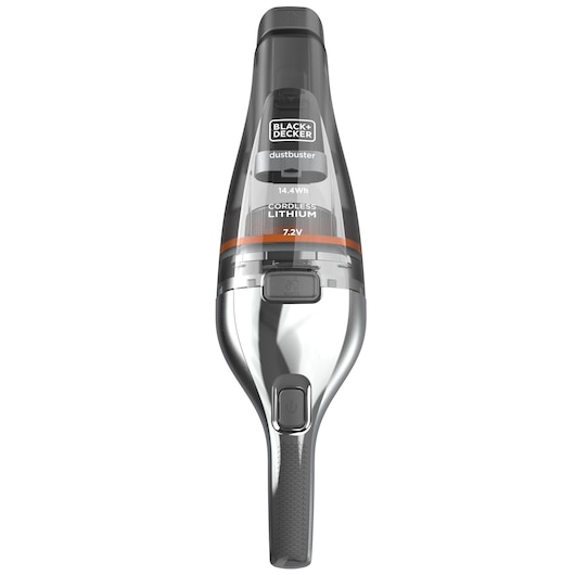 A BLACK+DECKER Dustbuster cordless handheld vacuum cleaner with a lithium battery, shown upright against a white background.